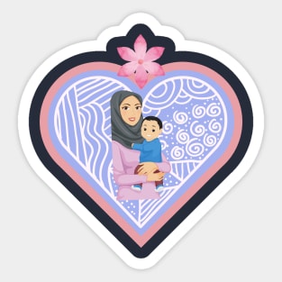 Arab mother and child Sticker